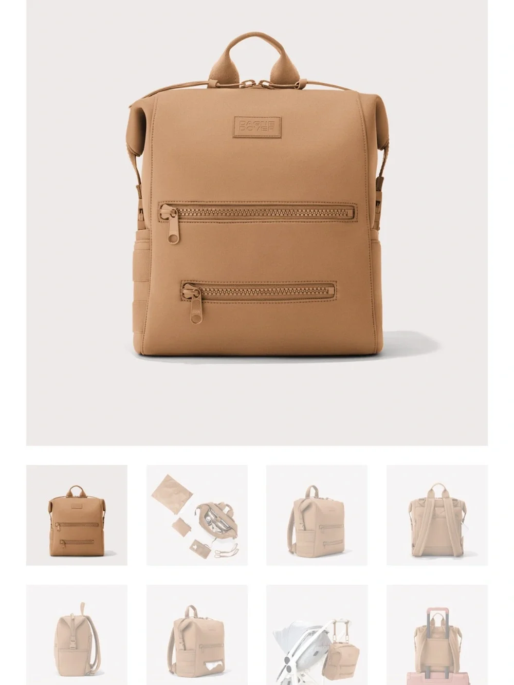 Dagne Dover Indi Diaper Backpack Camel Med NWT